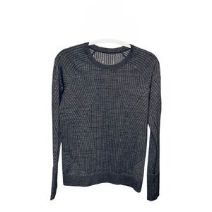 Luluemon Rest Less Pullover Aerial Current Black/White Size 10